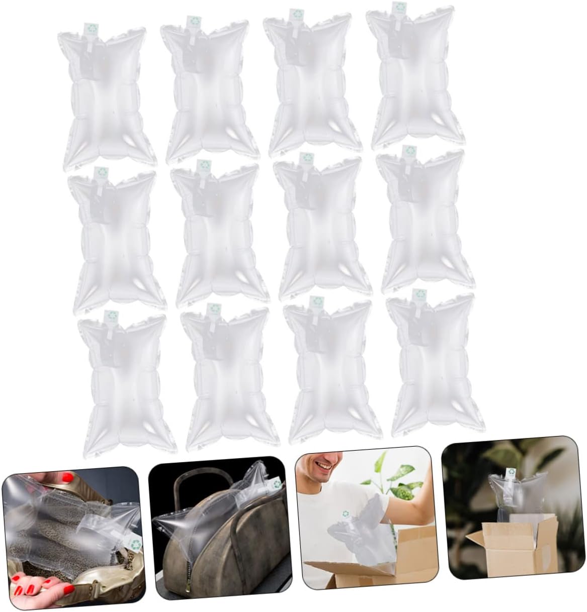 50pcs Inflatable Air Pillow Packaging Bags Cushions for Shipping Fragile Items Lightweight Protective Air Pouches for Wine Bottles and More