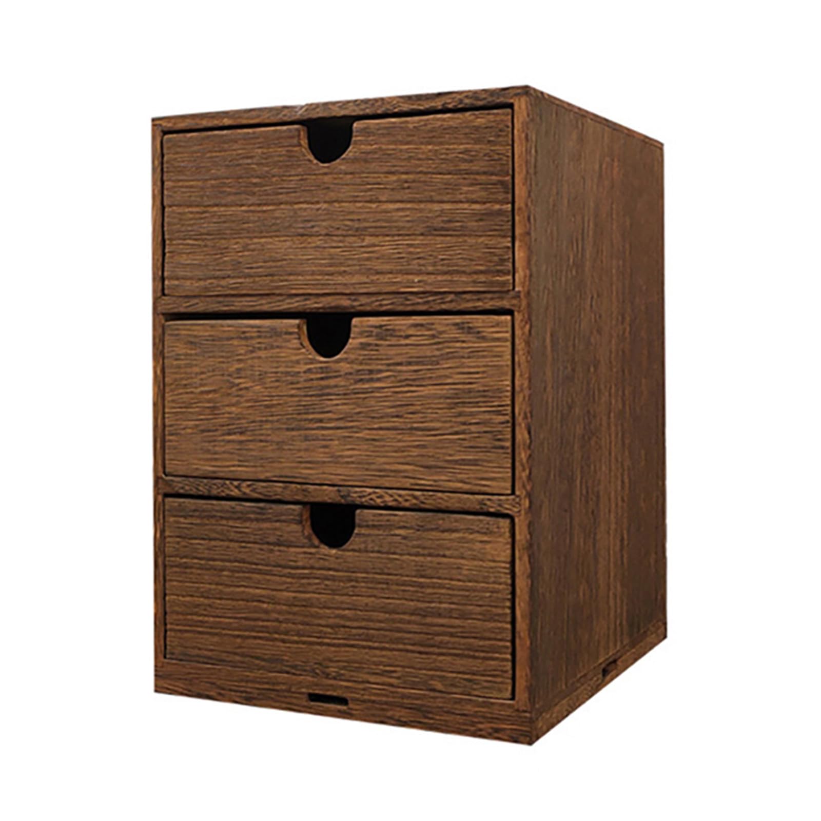 Boîte de rangement bois marron pour meuble de bureau rétro