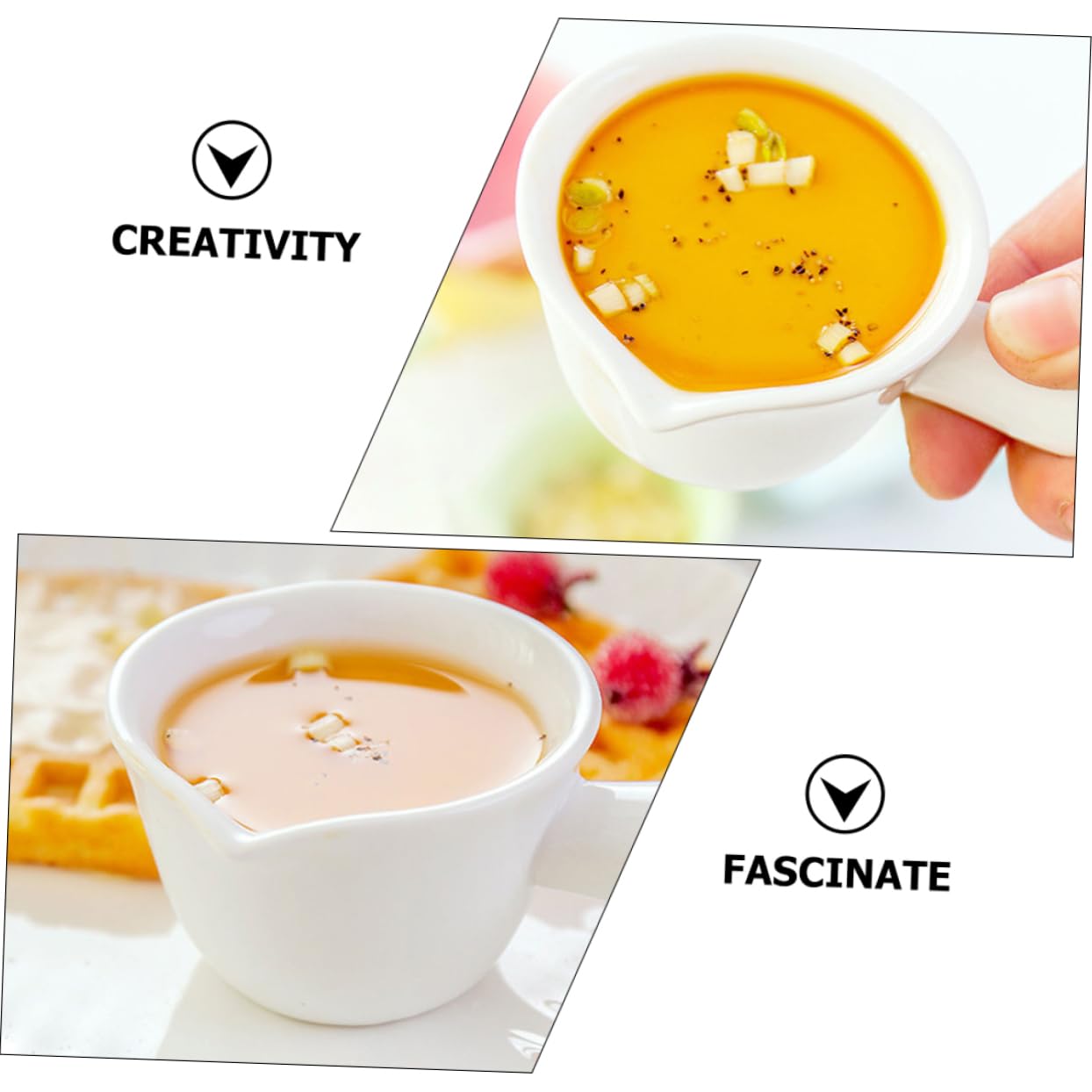 FUNOMOCYA 5pcs Ceramic Milk Cup Gravy Bowl Creamer Cup Butter Melter Sauce Pan Creamer Coffe Creamer Small Pot Creamer Dispenser Mini Heater Steak Sauce Cup White Ceramics