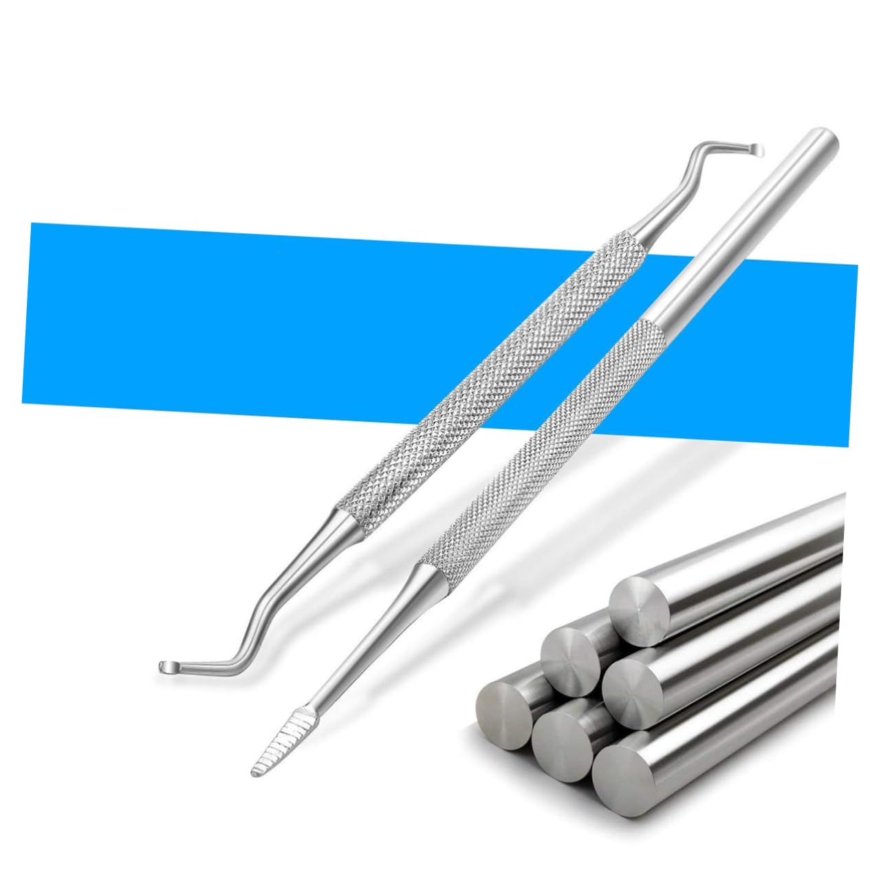 NOLITOY Professional Cuticle Remover Cleaner Tool Double-end Nail Pusher Spoon Stainless Steel for All Nail Types