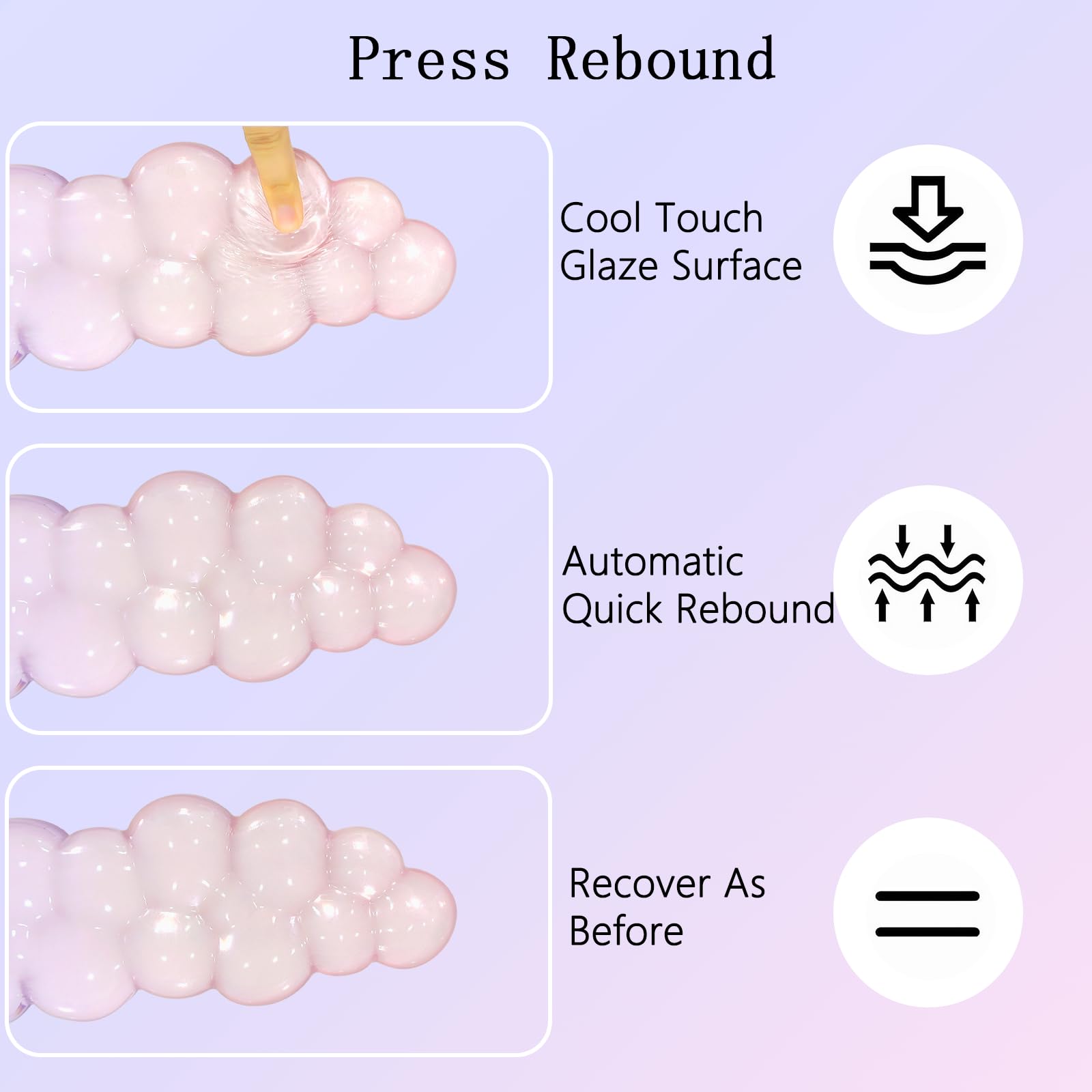 Gel-Cloud-Handgelenkauflage, Tastatur, transparentes Mauspad mit Handgelenkauflage, 3-teilig, ergonomischer Acryl-Untersetzer, rutschfeste Unterseite, niedlich, transparent, cooles Handgelenkpolster