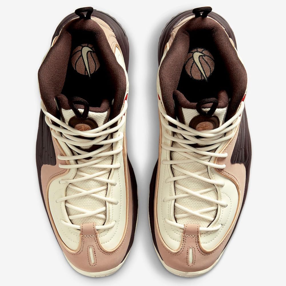 Nike Air Penny 2 Men's Shoes (FB8885-100, Coconut Milk/Hemp/Sesame/Baroque Brown) Size 8
