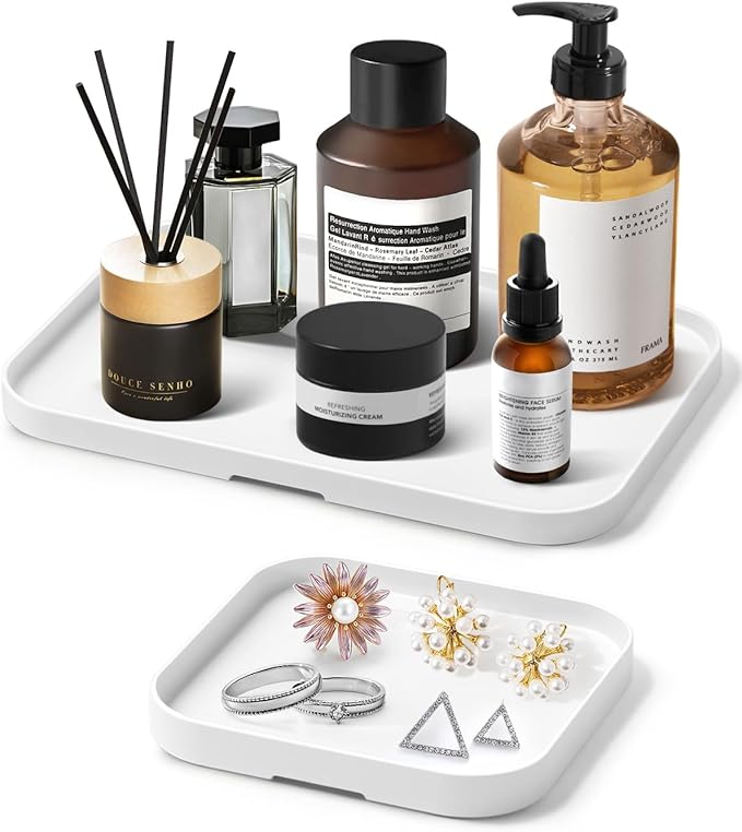Amazon.com: 2 PCS Bathroom Tray, Bathroom Trays for Counter, Kitchen ...