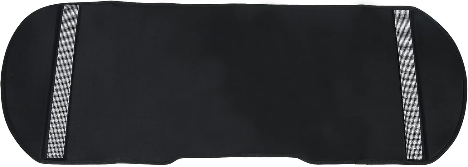 X AUTOHAUX Bling Auto Car Rear Back Seat Covers Protector Pad Mat Bottom Mesh Cushion Faux Leather Universal Fit for Cars Silver Tone