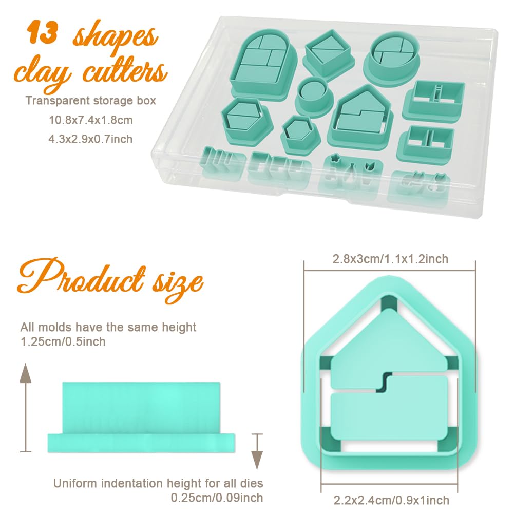 ORIGACH 13 Pcs Mini Bookshelf Polymer Clay Cutters - Image 2