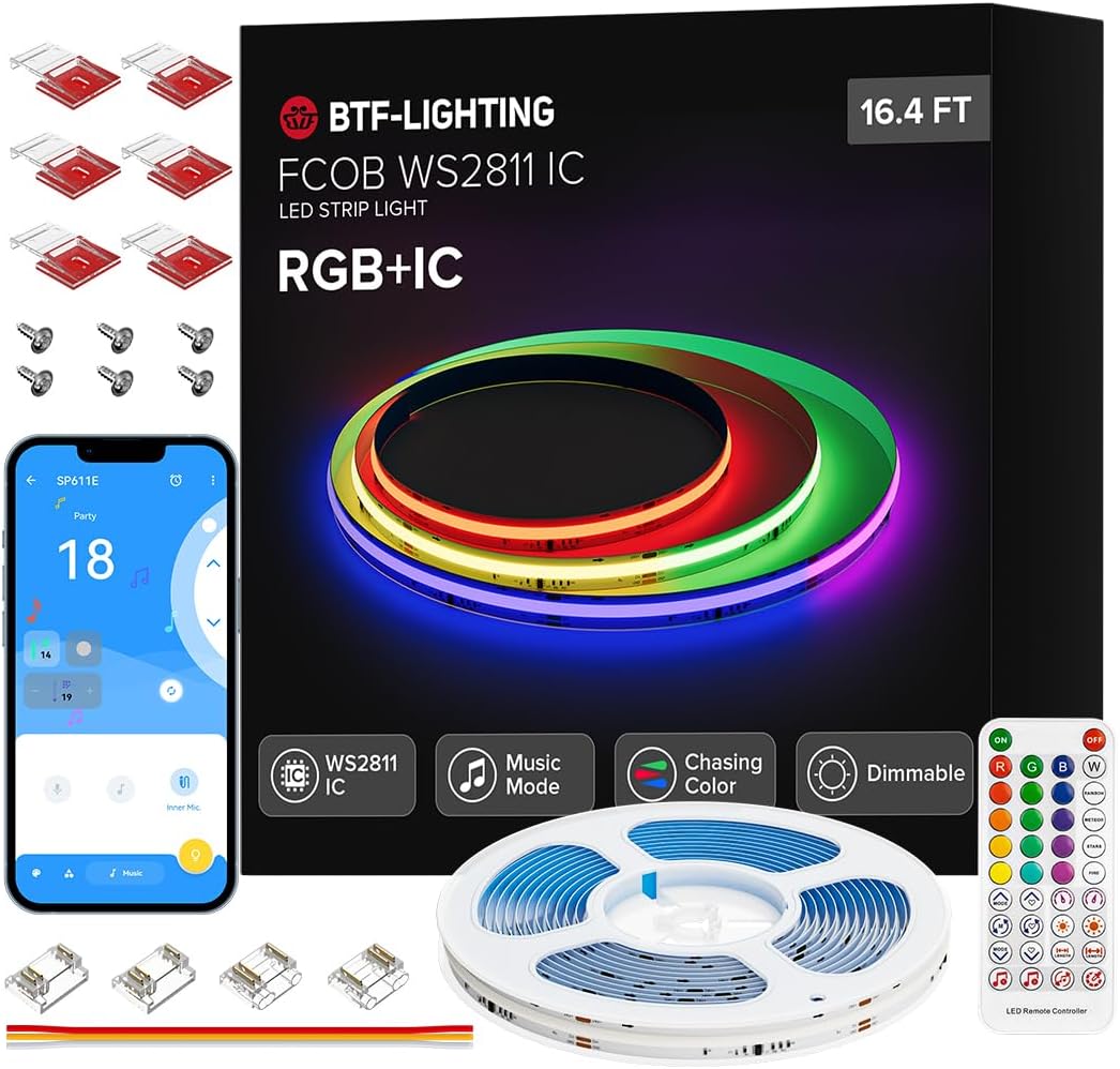 Amazon.com: BTF-LIGHTING 3Pin 12mm Width Transparent Connector Kit 8pcs ...