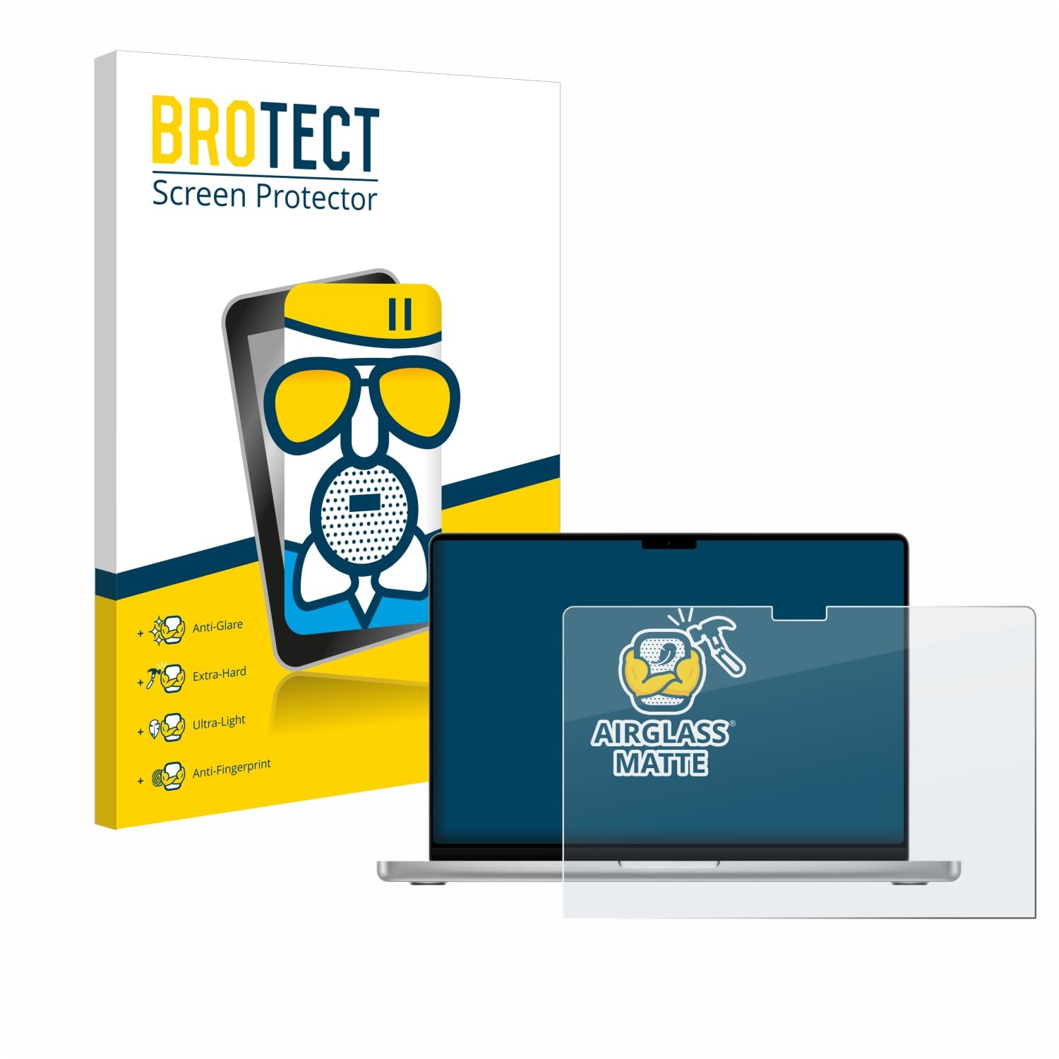 BROTECT Entspiegelungs Schutzglas für Apple MacBook Pro 14" 2024/2025 / 2026 Schutzfolie Matt [Extrem Kratzfest 9H, Anti-Fingerprint]