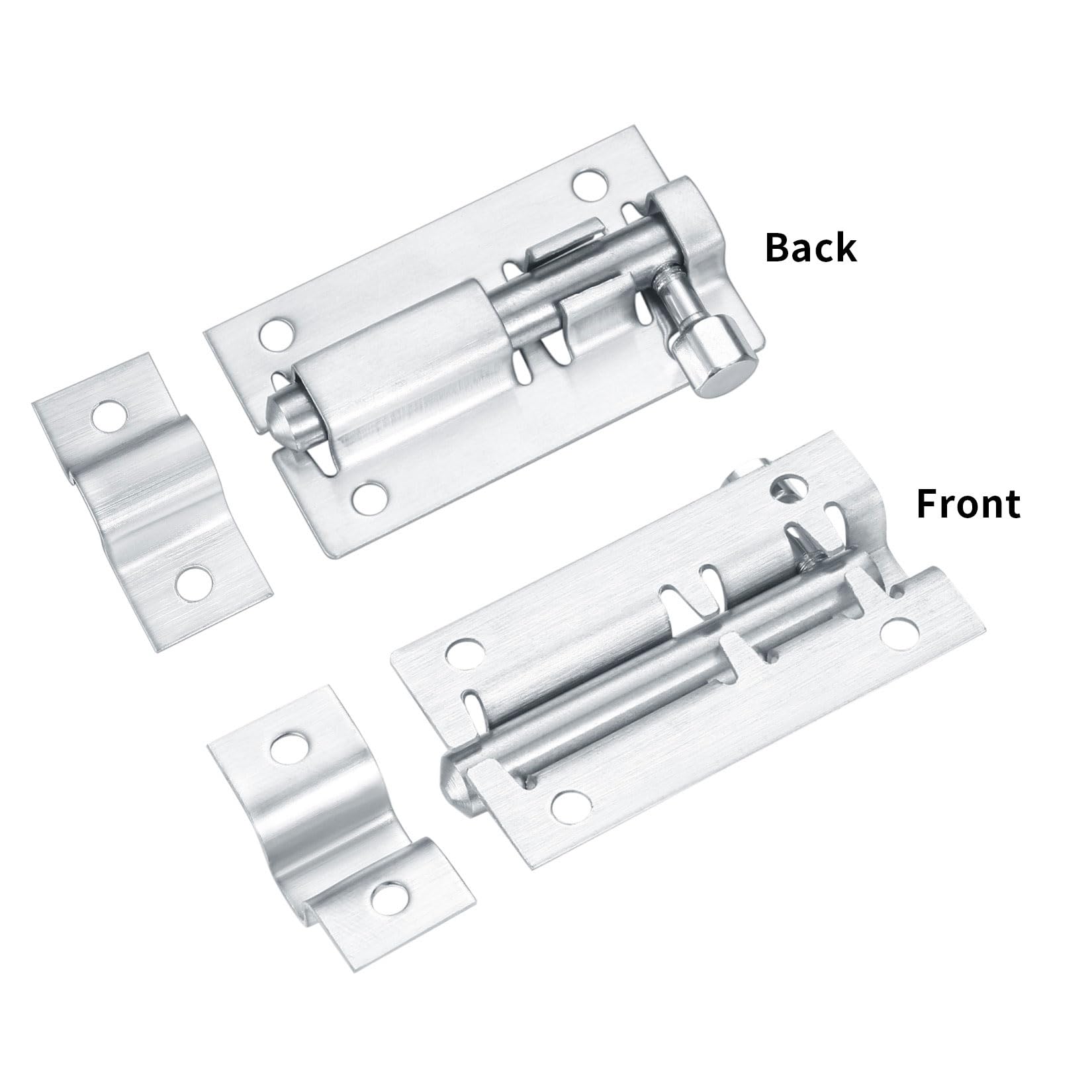 4 Pcs Door Bolt Lock Latch, 3 Inch Stainless Steel Heavy Duty Barrel Sliding Latch Lock - Image 4