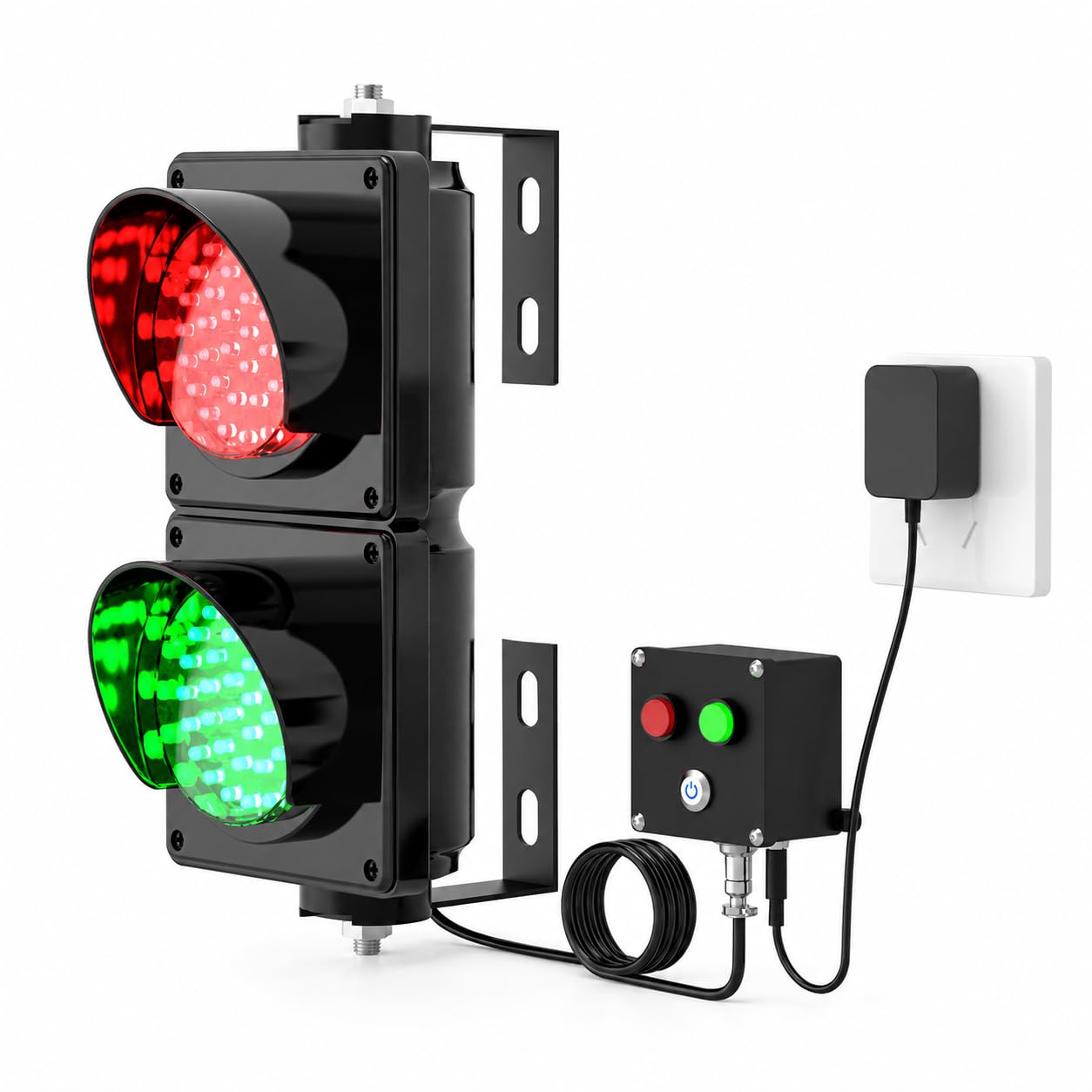 Światło drogowe montowane na ścianie, światło stopu, 10 cm, LED, czerwone, zielone, z przełącznikiem sterującym, do załadunku, do użytku na zewnątrz