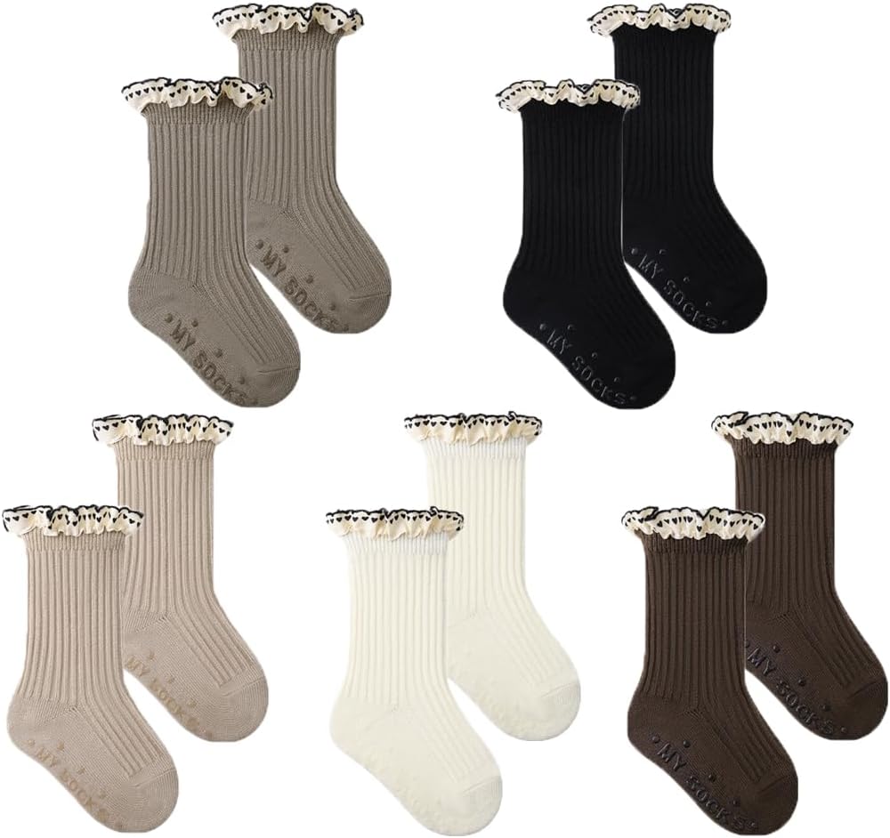 Ashmyova Baby Girls Vintage Ankel Lace Socks Toddler Ruffles Casual Dress Socks 6 Pack - Image 4