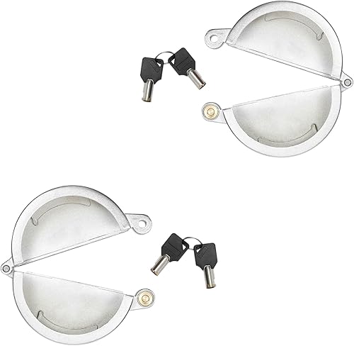 Miniatura 7 de 2 juegos de cubiertas de tapa de combustible con bloqueo para semirremolques de zinc diésel compatible con camiones Freightliner, Sterling y Western