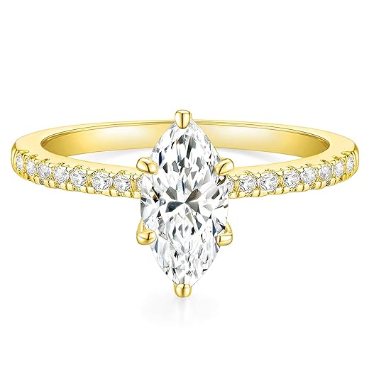 TIGRADE 2CT Marquise Cut CZ Ring