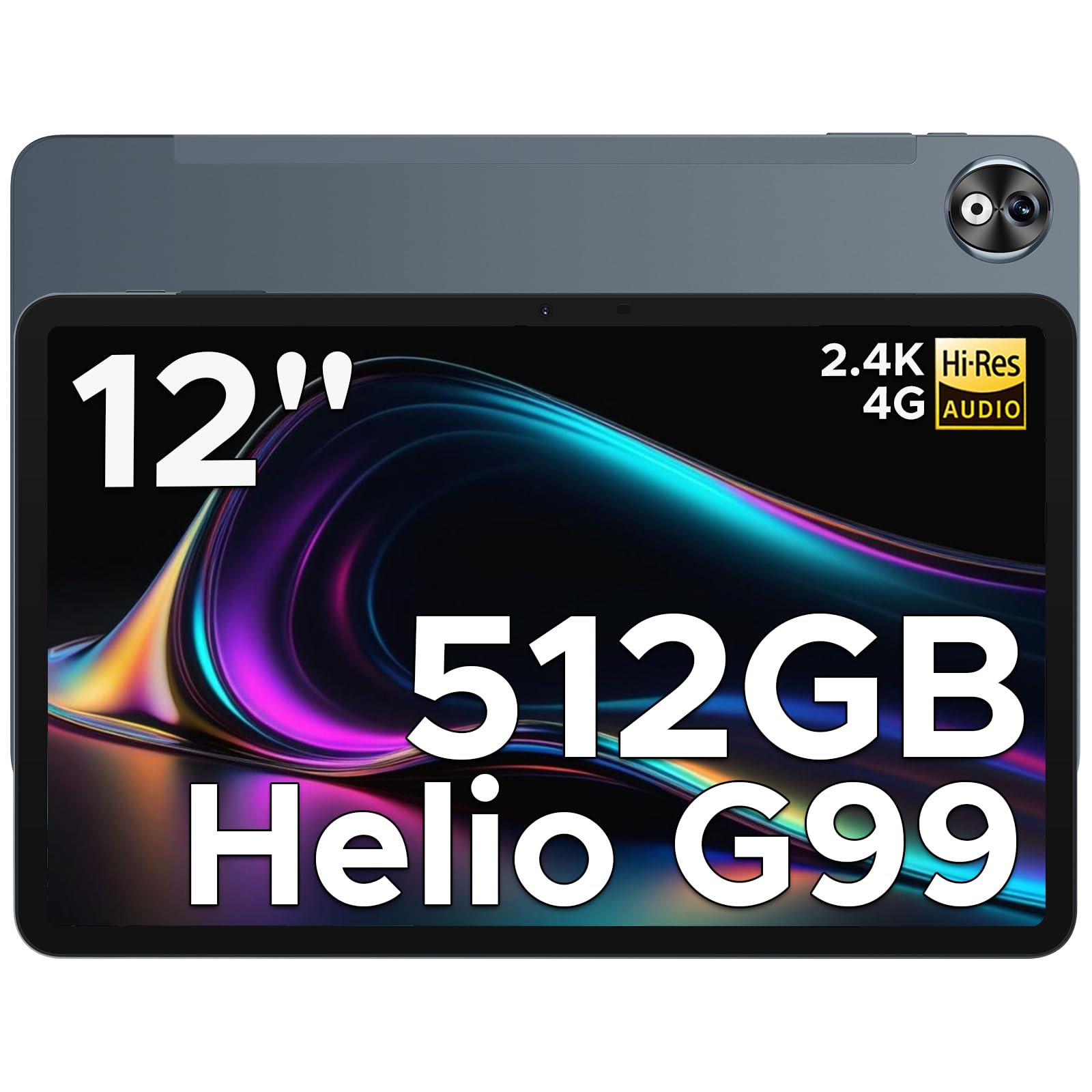 DOOGEE T40 Pro Tablets 12 Inch Android Tablet - 20GB RAM/512GB Storage, Helio G99 Octa-Core, 10800mAh Battery, 2.4K IPS Display, Dual SIM 4G LTE, 12 Inch Android Tablet with SIM Card Slot WiFi6 - Gray