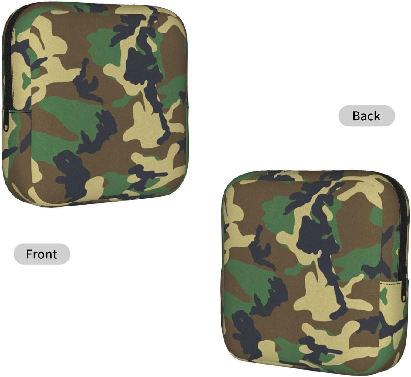 Green Military Camo Print Women Period Bag Sanitary Pouch Portable Pad Pouch Tampon Holder Small Zipper Pouch Storage Bag