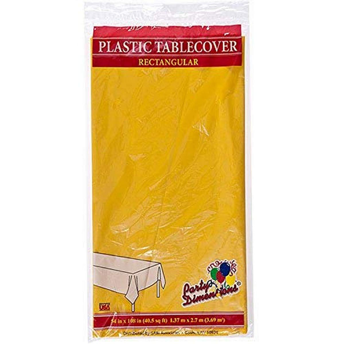Plastic Rectangular Table Cover - 54"x108" | Sunshine Yellow | 1 Pc