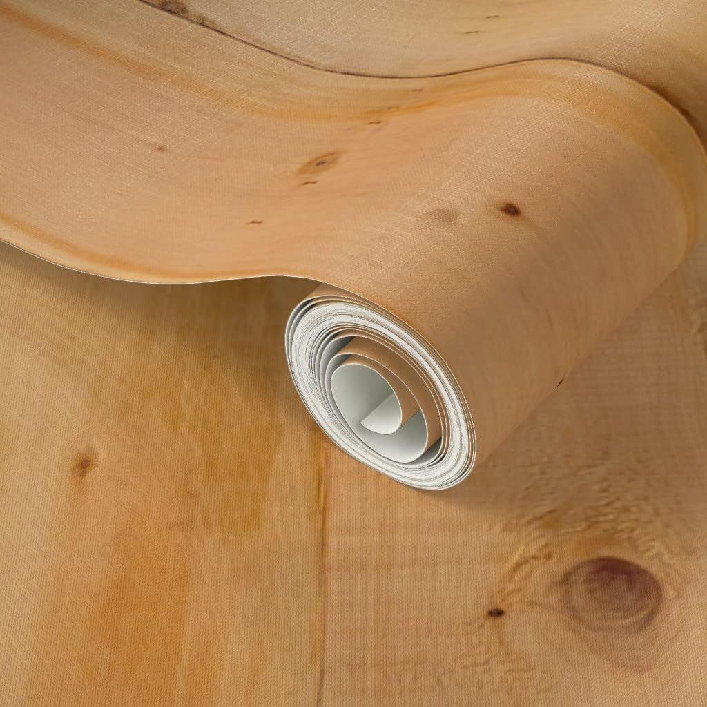 Peel & Stick Wallpaper Swatch - Pine Wood Planks Modern Rustic Custom Removable Wallpaper by Spoonflower