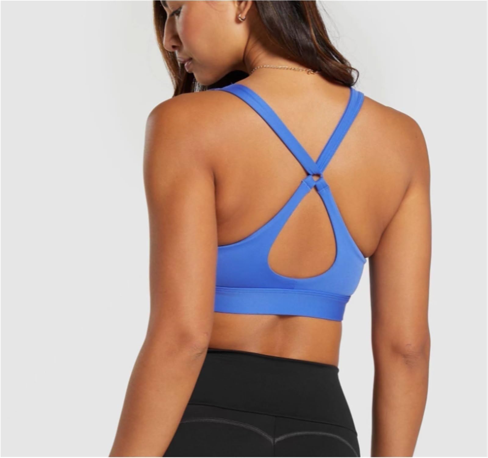 Reggiseno Sportivo Donna Reggiseno Sportivo Da Donna Con Retro A Vogatore, Collo A U, Imbottito, Senza Ferretto, Reggiseno Fitness Da Palestra Comfort Reggiseno Sportivo(Blue,M)