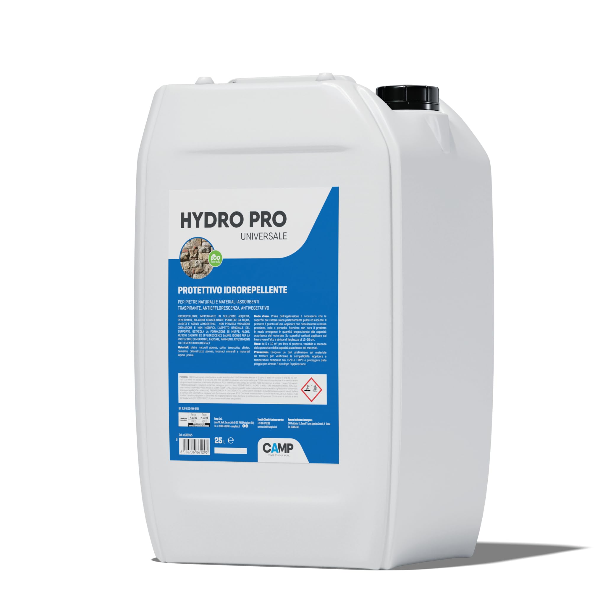 CAMP Hydro Pro Eco Universal – Protector impermeable y consolidante universal para piedras naturales – 25 l