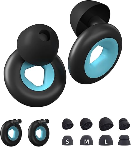 Miniatura 1 de Vodolo Tapones para los oídos con cancelación de ruido para dormir, tapones para los oídos para dormir y concentración, 2 pares de tapones flexibles