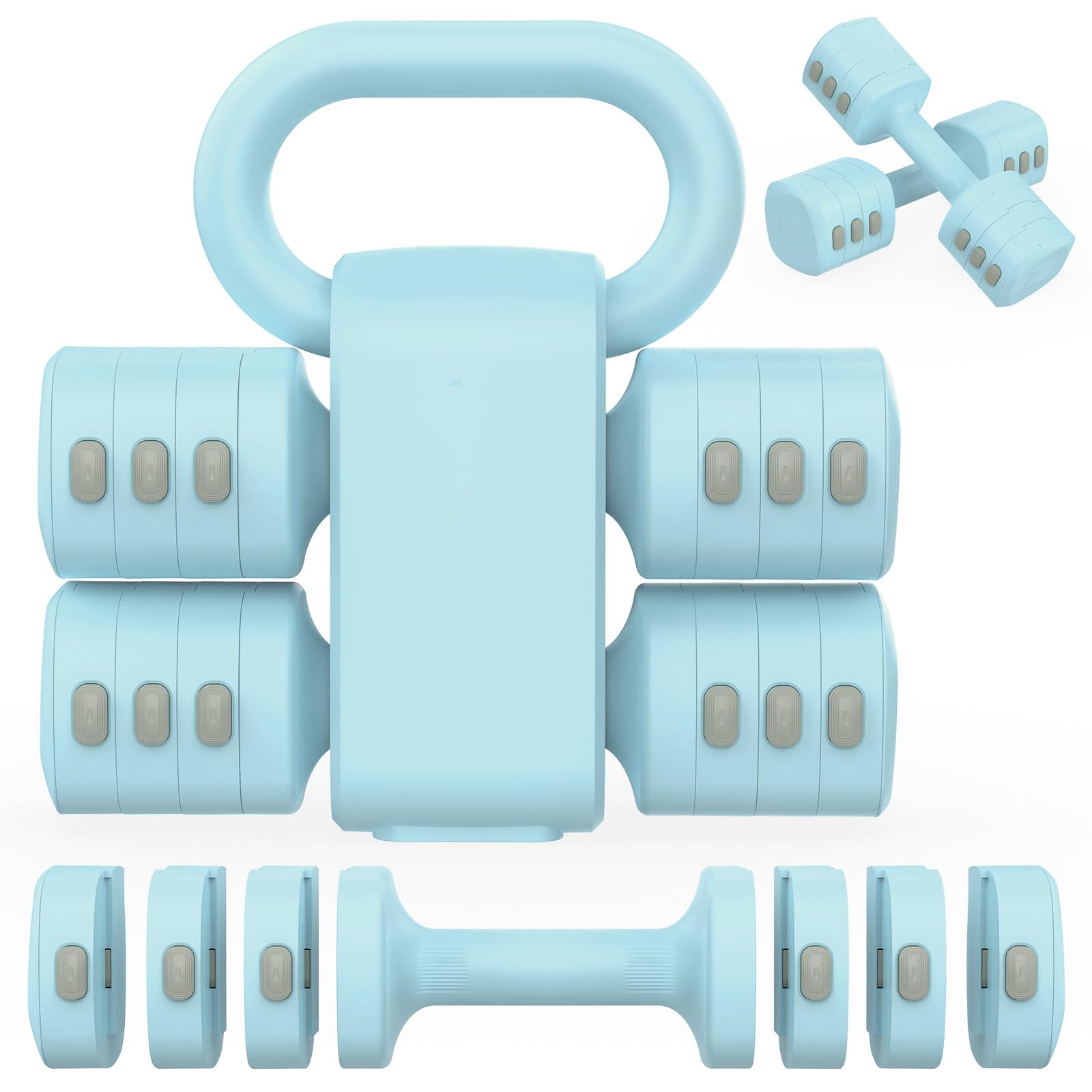 2-in-1 Adjustable Dumbbells Set 4 Levels Weight Dumbbells Set for Women Men Each 2 2 3 3 4