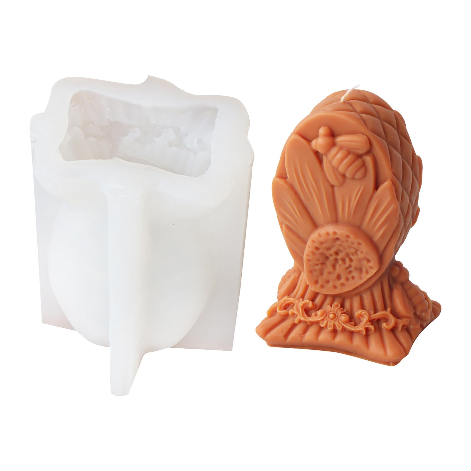 Moule en silicone souple d'abeilles en relief pour bougies