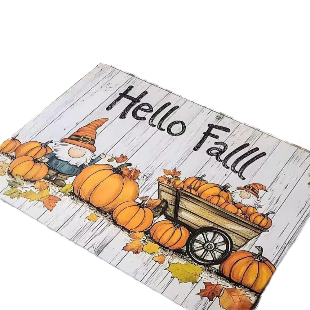 Paillasson Halloween en polyester lavable pour entrée de maison et cuisine rectangulaire