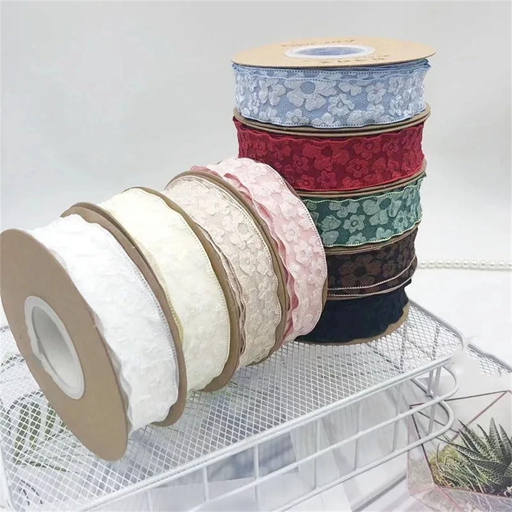 10 jardów 2,5/4 cm wstążka z falami kwiatowymi do pakowania prezentów kokarda włosy DIY rękodzieło dekoracja ślubna biała szeroka-2,5 cm