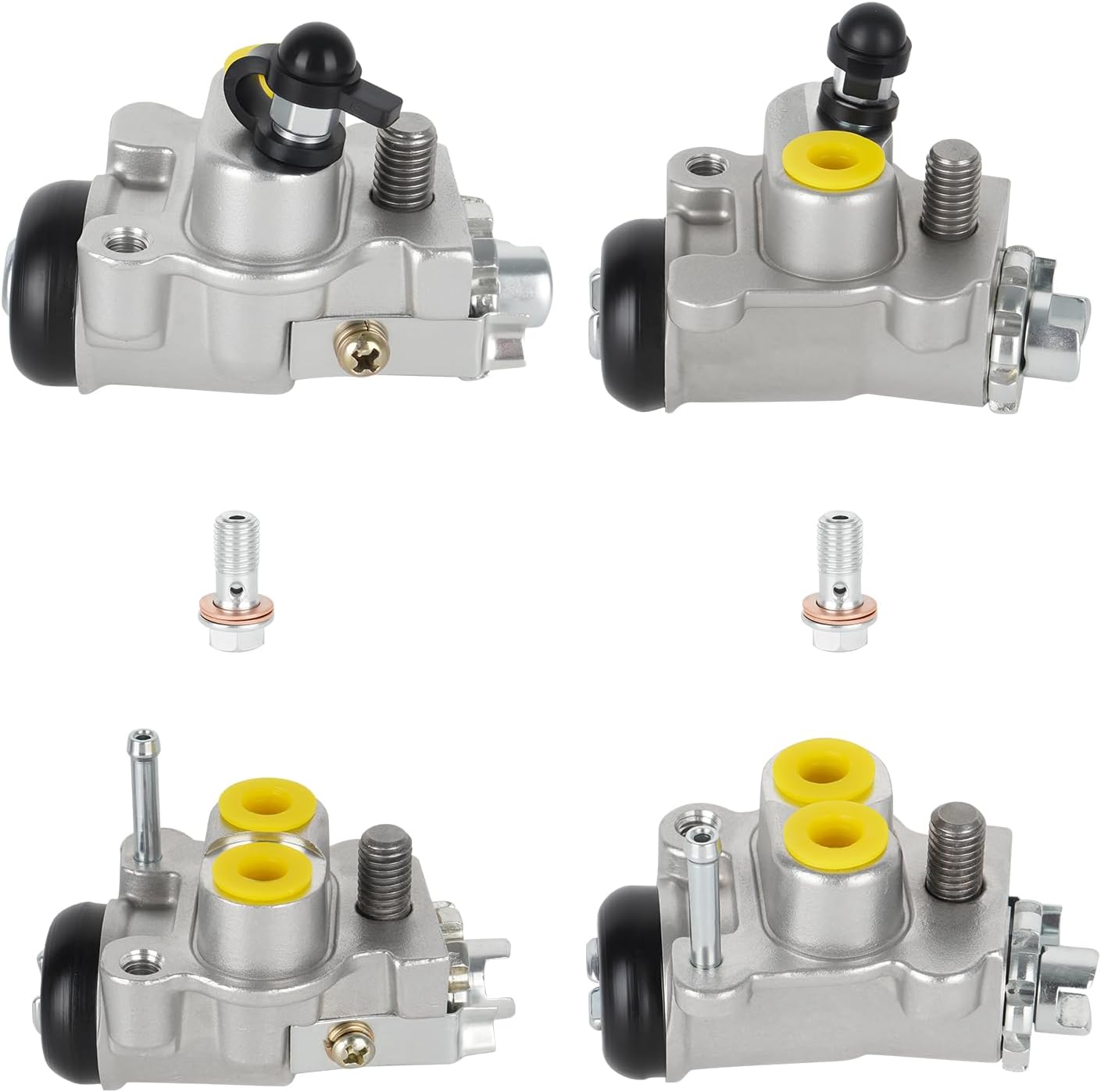 Front Left or Right Brake Wheel Cylinders All 4 Kit for Honda TRX350/400/500/650 FourTrax Rancher 350/400 Foreman 500 Rincon 600, Replace for 45310-HN2-006 45330-HN2-006 45350-HN5-N01 45370-HN5-N01