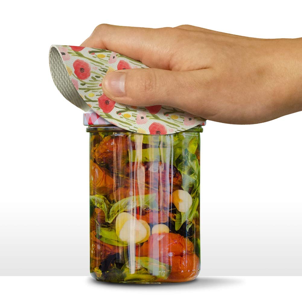 Wild Garden of Flowers Pattern Round Rubber Non-Slip Jar Gripper Lid Opener