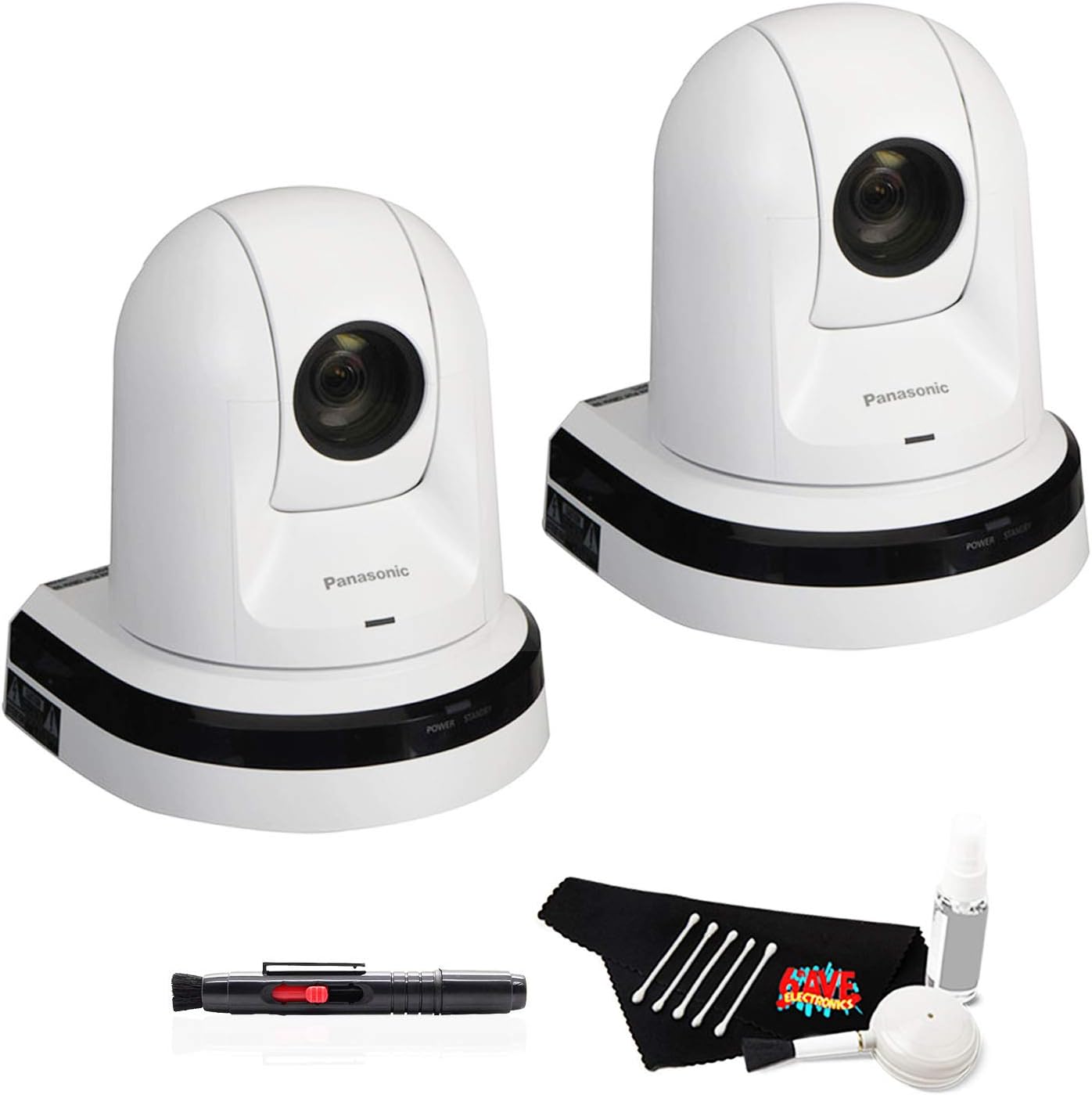 AW-HE40HW PTZ Professional Video Camera with HDMI Output (White) (AW-HE40HWPJ9) - Professional Bundle with 2 Point Tilt Zoom Cameras