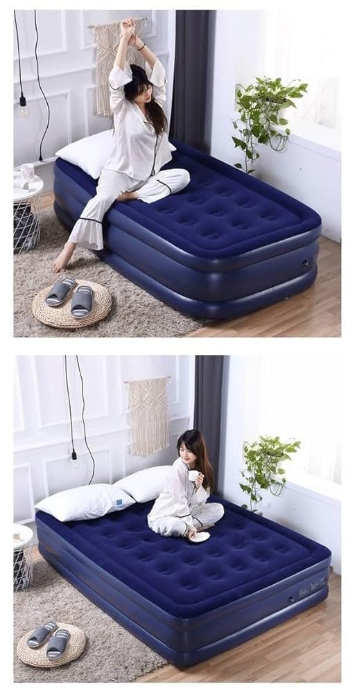 エアーベッド 子供マット シングル マットレス キャンプ 防災 来客 車中泊　青 エアーベッド 子供マット シングル マットレス キャンプ 防災