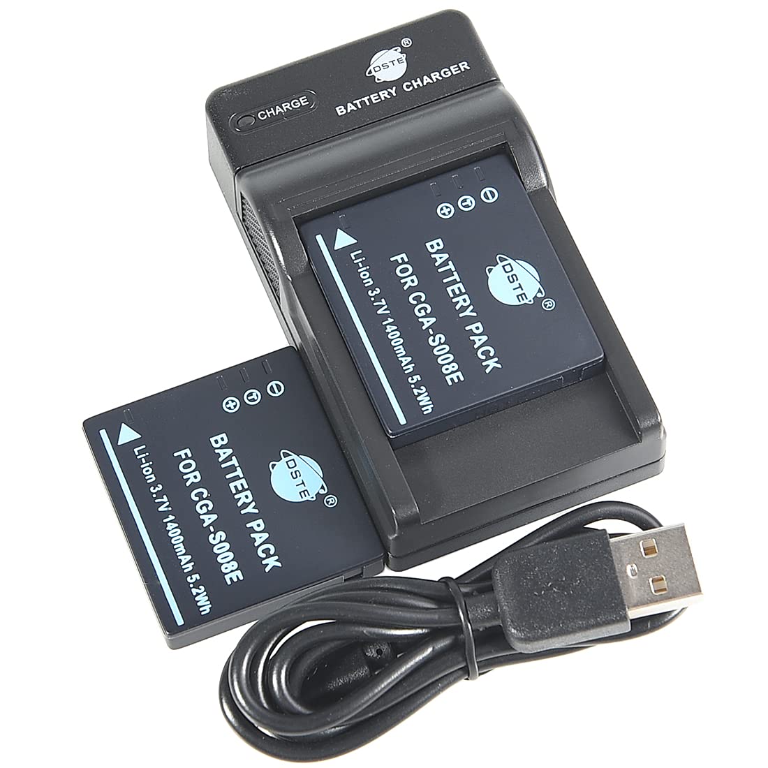 Batería compatible Panasonic Lumix CGA-S008E DSTE con cargador para SDR-S7 SDR-S9 SDR-S10 8