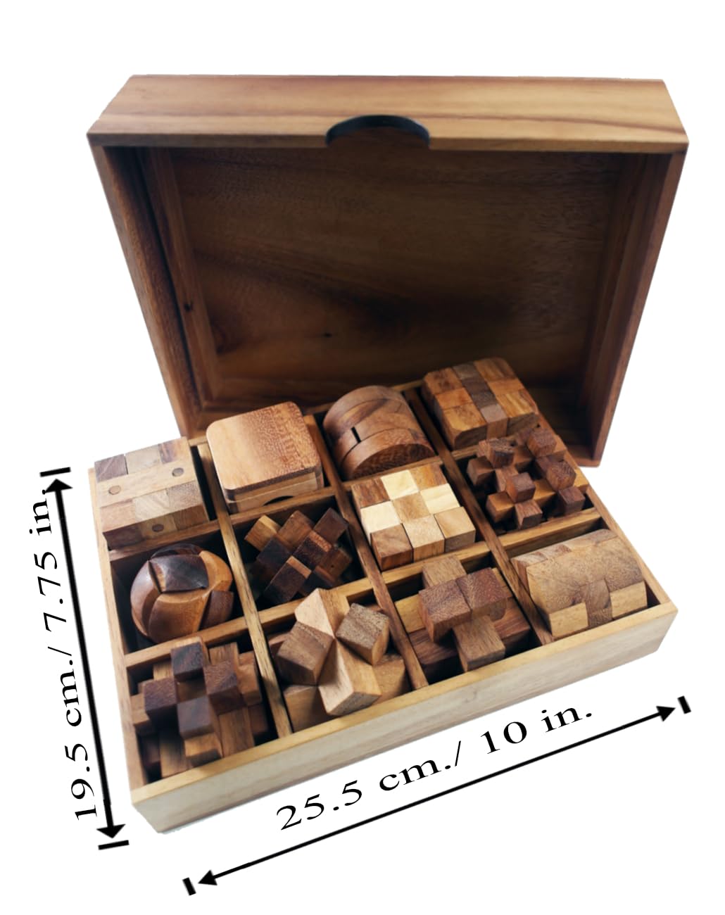 Wooden Puzzle Box Sets include 3D brain teasers, logic puzzles, and interlocking games for adults and teensa gift That will add brain-bending fun to your decor. (12-set-wooden) - Image 3