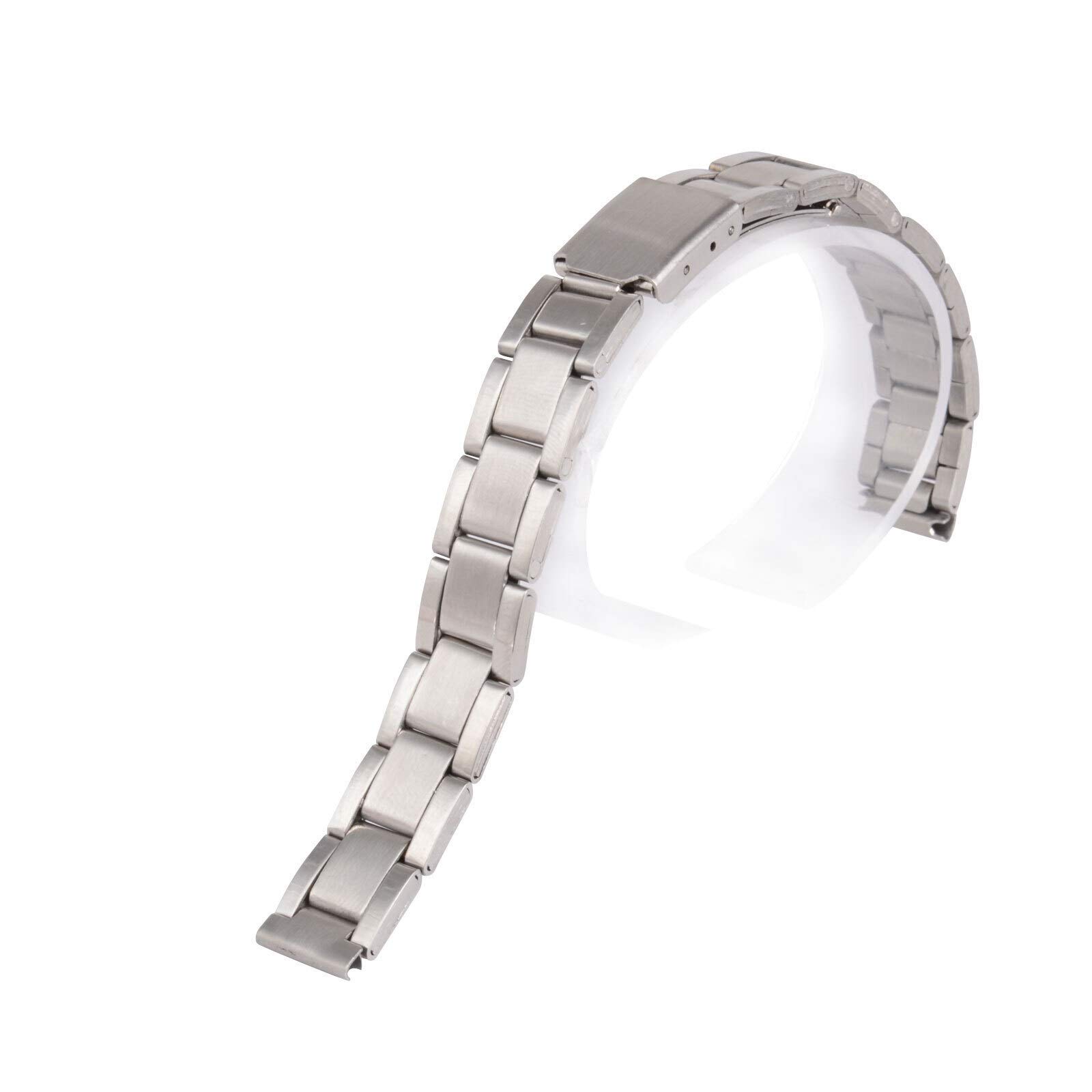Correas de Reloj Pulseras de Metal para Hombres y Mujeres 12 14 16 18 20 22 24 mm Correa de Repuesto Correa de Reloj de Extremo Recto de Acero Inoxidable Plateado