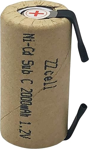 Miniatura 3 de 18 baterías ZZcell Sub C con pestañas recargables para herramientas eléctricas, tasa de descarga de 10C, Nicd 1.2V 2000mAh, paquete de 18