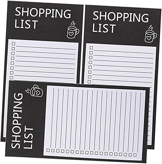 PRETYZOOM 3 Blocos De Notas Magnéticos Para Escrever Blocos De Notas Rasgáveis Planejador Diário Manual Portátil Papel Preto Compras Planos Semanais Blocos De Notas Planejador De Itens De
