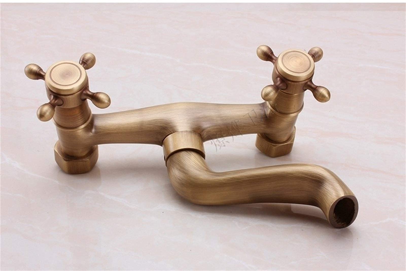 Rubinetti, Rubinetto per vasca calda e fredda con doppia maniglia a parete Rubinetto per vasca calda e fredda vecchio stile Rubinetti per vasca idromassaggio a parete in rame da incasso Comfortable