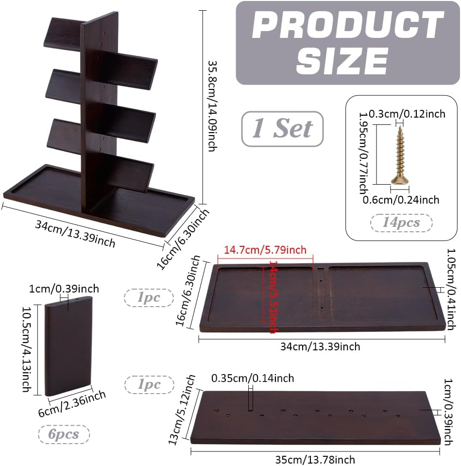 PH PandaHall Wooden Watch Holder Stand Watch Display Tower Watches Display Racks Multiple Watches Organizer Tabletop Jewelry Holder for Men Women Gifts Watch Bracelets Showcase Storage