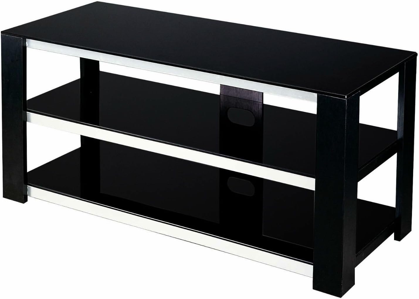 NewSpec V-Hold 7 TV Stand MDF Board & Veneer In Black Finish