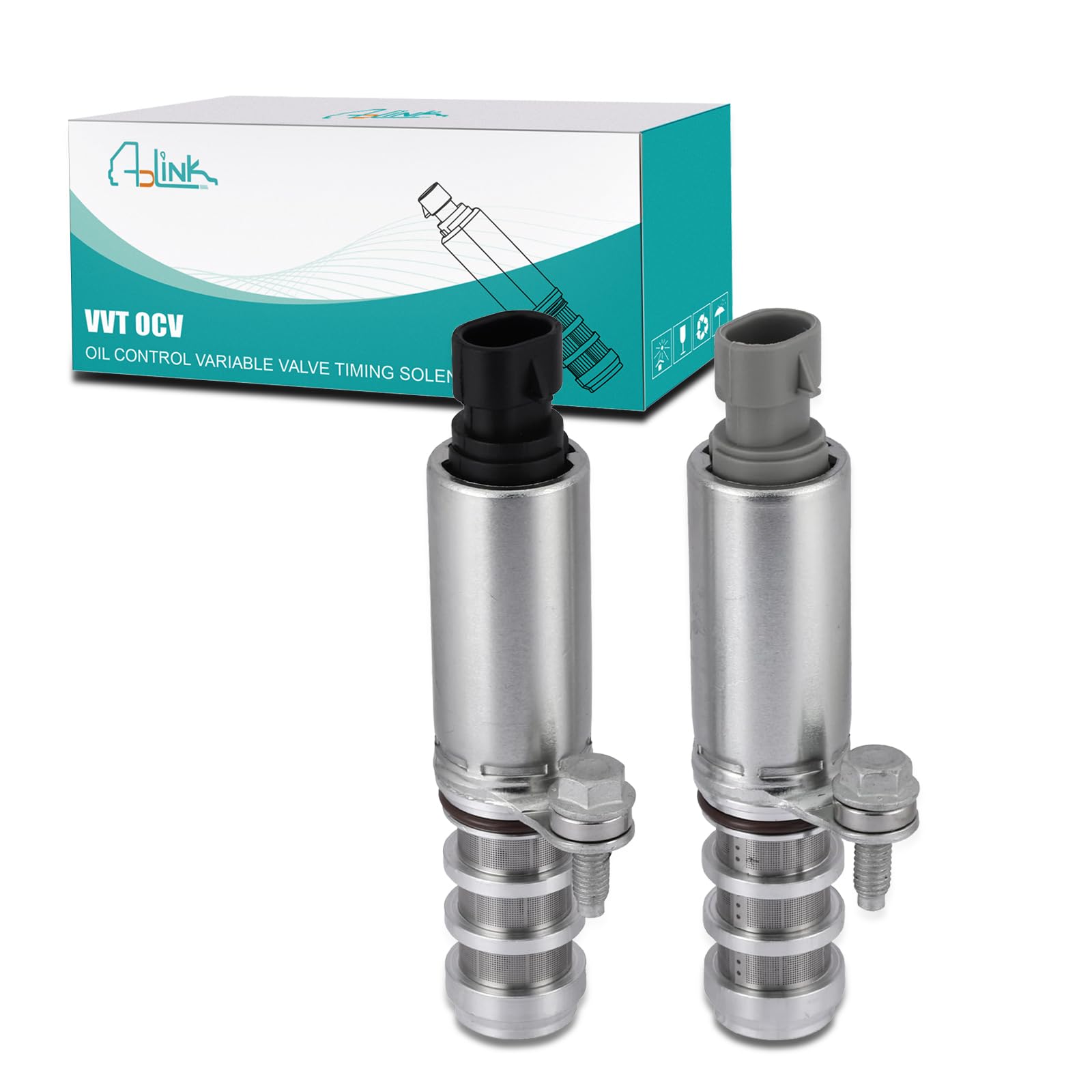 AULINK 2 PCS 12655420 12655421 OCV Oil Control Variable Valve Timing VVT Solenoid For Chevrolet/Chevy HHR Cobalt Equinox Malibu, GMC Terrain, Buick Regal Verano, Pontiac G5 G4 G6,Saturn 2.0L 2.2L 2.4L