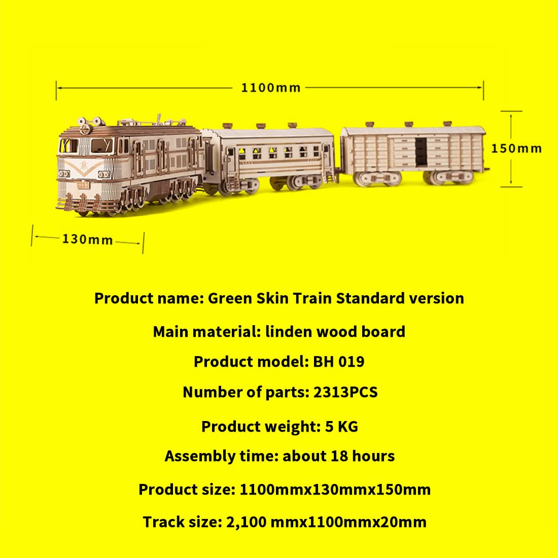 3D Holz Puzzle Zug Modellbausatz, Mechanische Eisenbahn Mit Motorantrieb Und Getriebesystem, 1460 Teile Hobby Dekoration Für Erwachsene Hobbyisten(Dynamischer Basisbausatz)