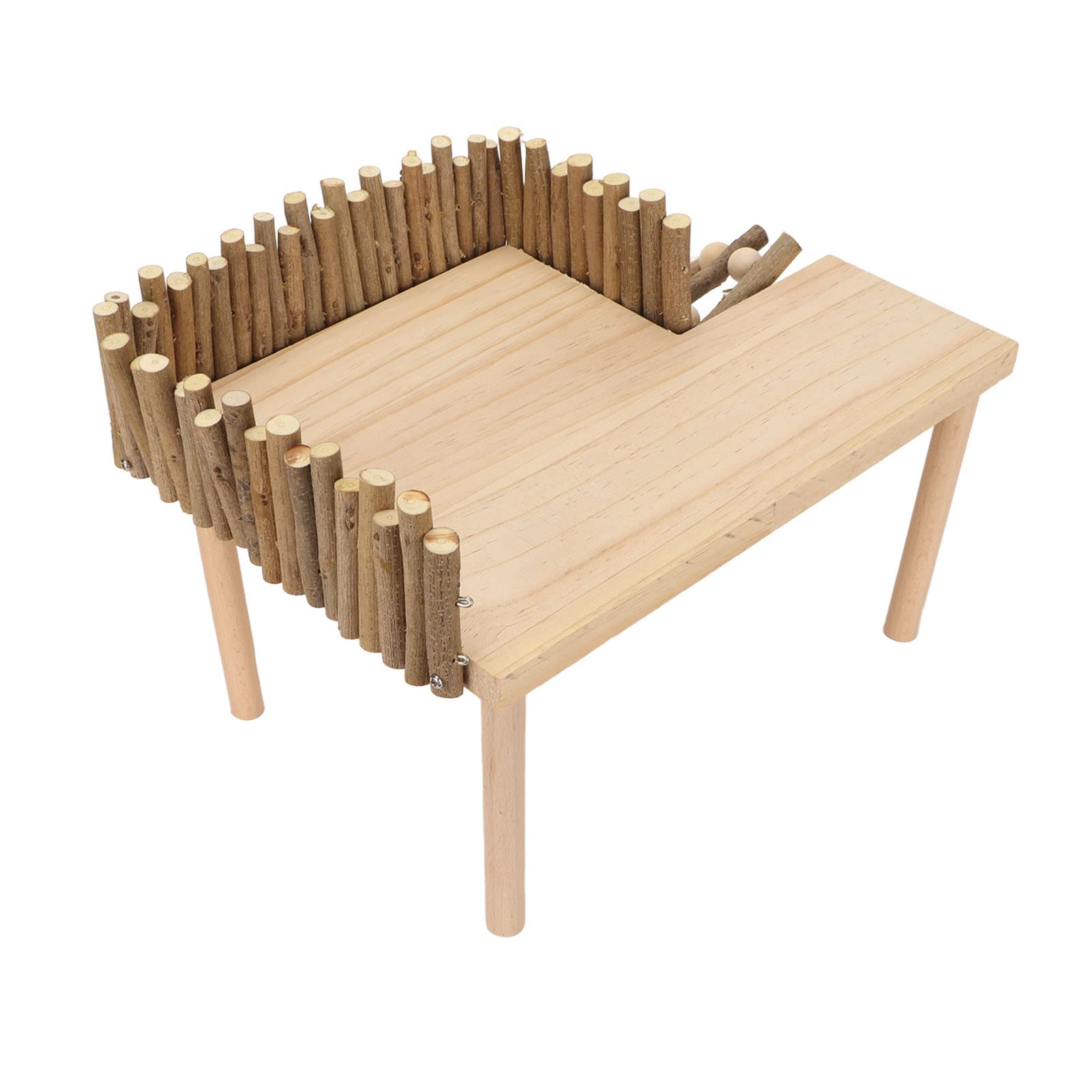 Plataforma de madera para hámster, 2 capas, plataforma de parque infantil con escalera, accesorios de jaula de juguete para escalar ardilla, jerbo, chinchilla, loro, pájaros, animales pequeños