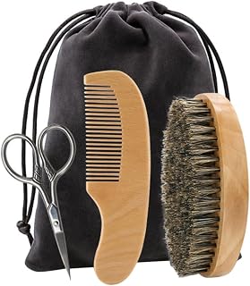 Beard Styling Beard Care Kit Barber Scissors Shaving Brush Comb for Men