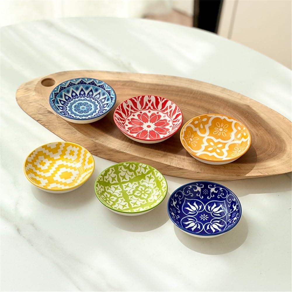 Mini Piatto di condimento for piatti salsa aceto in ceramica(Blue)