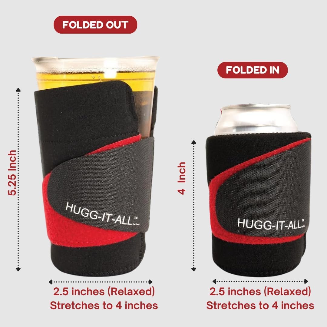 Insulated Drink Sleeve – Adjustable Neoprene Can & Bottle Cooler, Universal Beverage Holder for Soda, Beer, Energy Drinks, Iced Coffee & Water Bottles, Reusable Drink Insulator (4 Pcs)