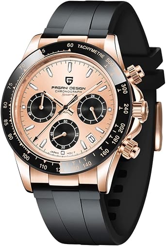 PAGANI DESIGN Orologio al quarzo da uomo movimento giapponese sportivo  cronografo in acciaio inox multifunzione impermeabile orologio : Amazon.it:  Orologi