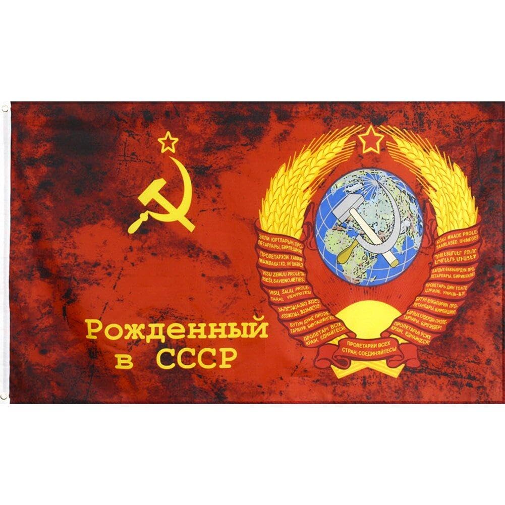Luxylei As Shown 3X5 Foot Soviet Union Flag - Vivid Color And Uv Fade Resistant - Canvas Header And Double Stitched - Union Of Soviet Socialist Republics National Flags With Brass Grommets
