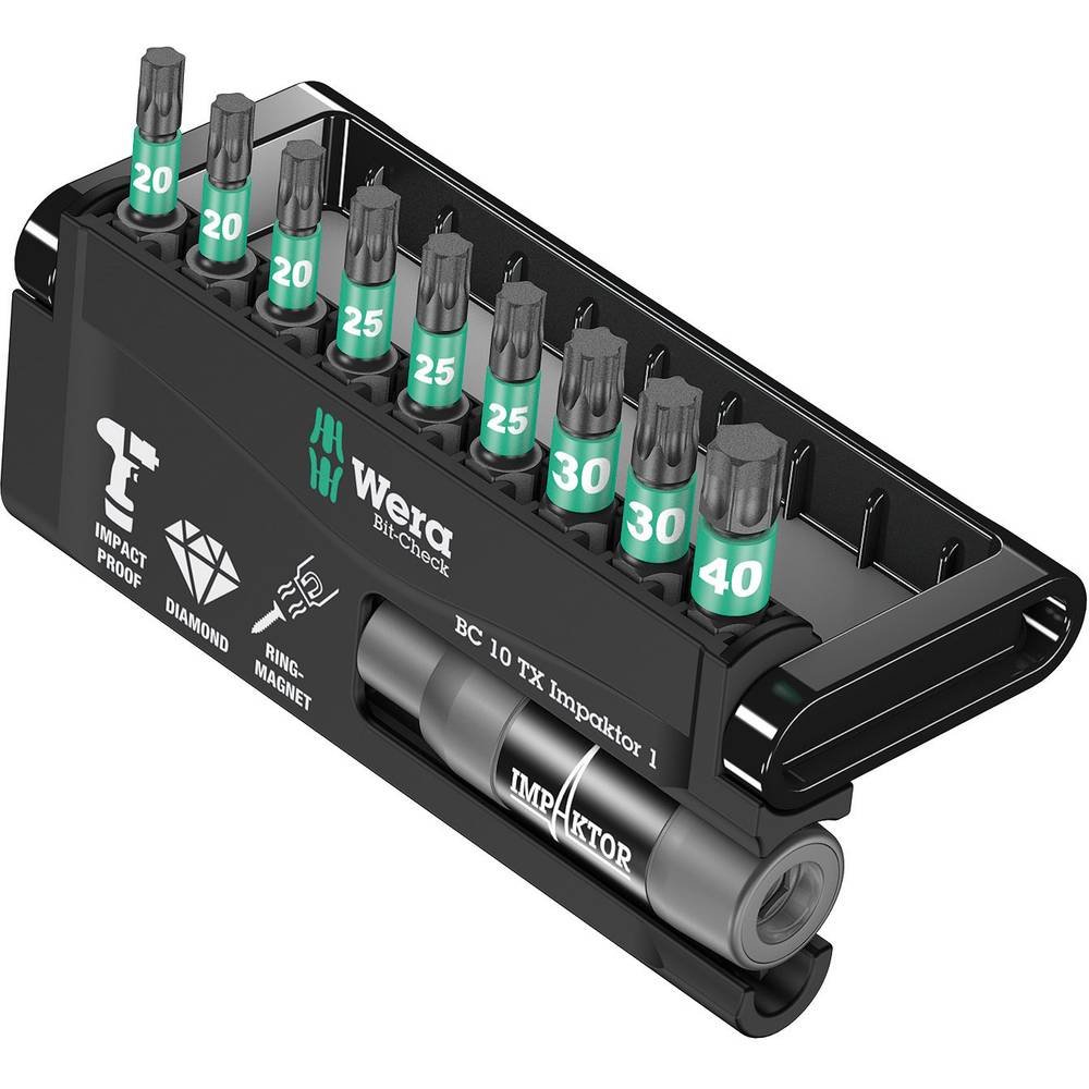 Wera(ヴェラ) 05057688001 | トルクスビットセット ビットチェック 10 TX インパクター 1, 10点セット 【日本正規輸入品】