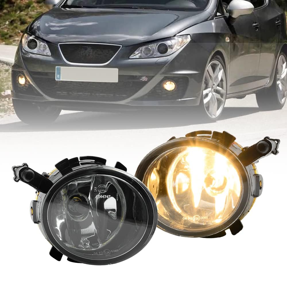 Faros antiniebla delanteros para Seat Leon Mk2 1P Ibiza IV Altea Toledo 2 piezas Faros antiniebla del parachoques delantero Conjunto de faros 9006 HB4 Luces de conducción antiniebla halógenas