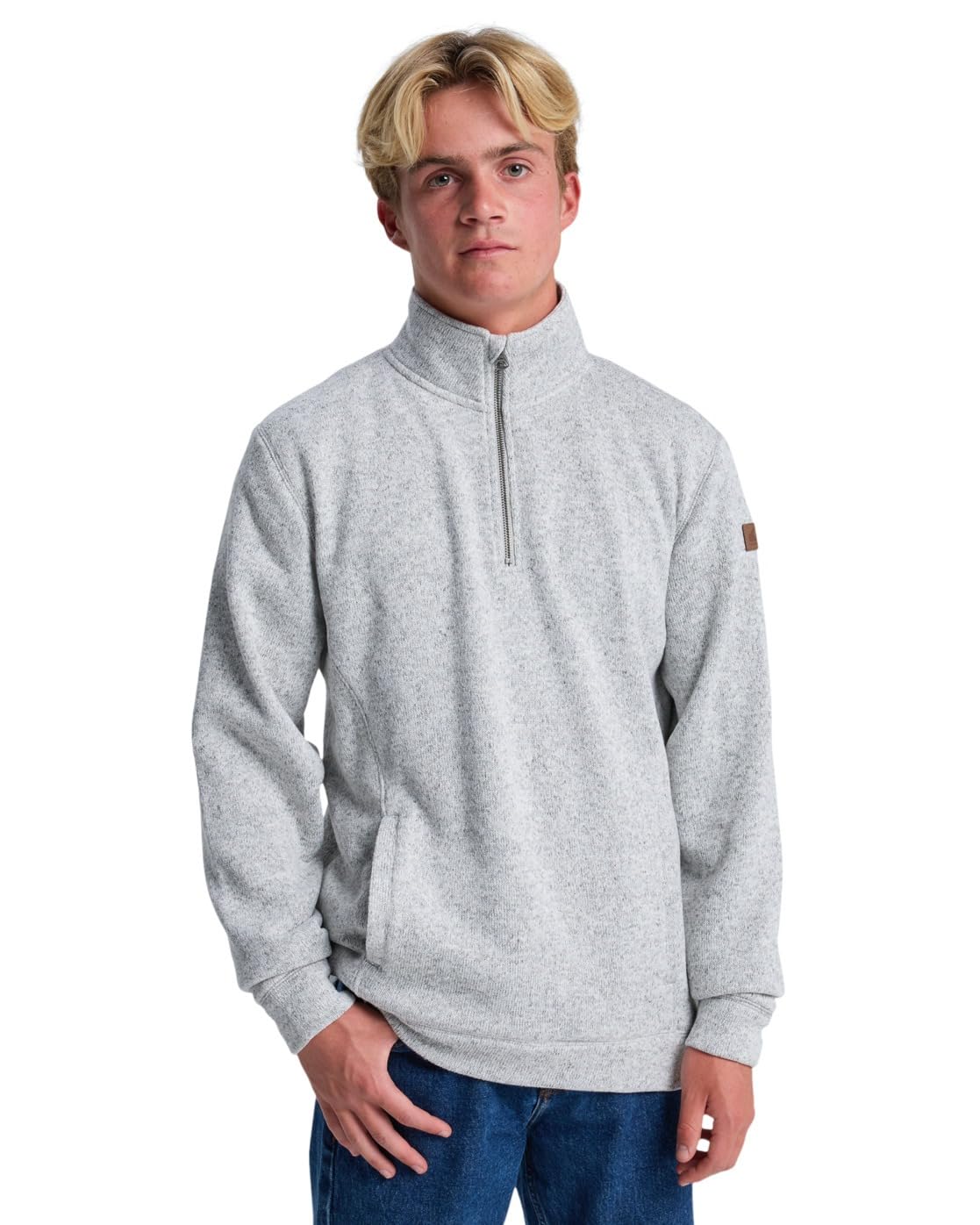 Quiksilver Fleece sweater KELLER 1/4 ZIP Men's Grey S
